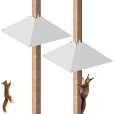 Khordin Metal Squirrel Baffle for 4x4 Post, Outside Wooden Pole Mount Squirrel Guards for Bird Feeders, 17 Inch Squirrels Deterrents Stopper to Deter Racoons, White, 2pcs, (Patented No.: D1069260)