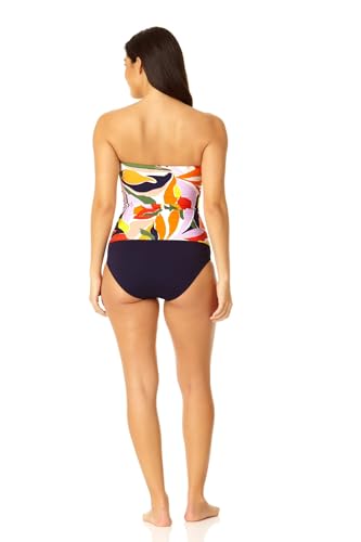 Image of Anne Cole womens Front-shirred Bandeau One-piece Swimsuit One Piece Swimsuit