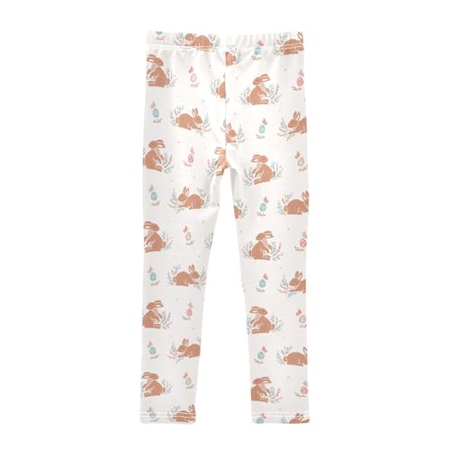 Brown Bunny Girls Leggings,Workout Leggings for Girls Toddler Athletic Leggings Size for 3-10T2