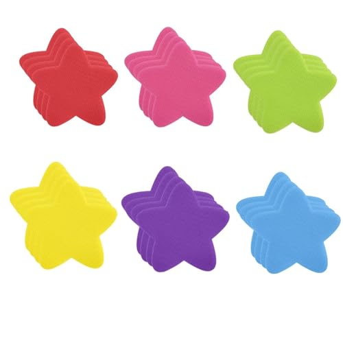 36Pcs Stars Shaped Carpet Markers Classroom Floor Sticker Colorful Floor Spot Carpet Markers Self-adhesive Floor Markers for Teachers Preschool Teaching Games Dancing Preschool Kindergarten Classroom