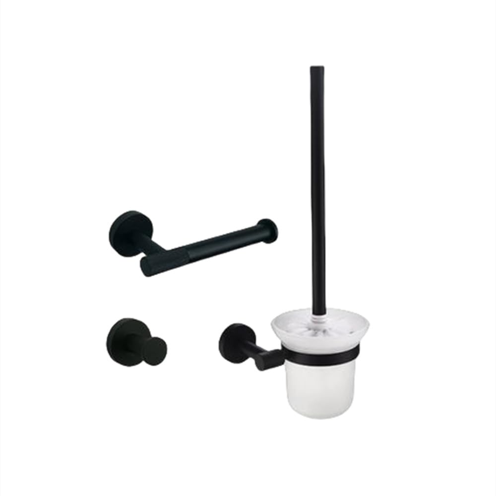 Porte-papier noir mat et kit de salle de bain contre le désordre