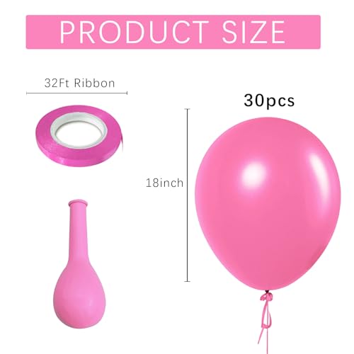 Image of Pink Balloons Light Pink Birthday Decorations 30 Pack 18 inch Round Gender Reveal Ballons for Birthday Wedding Anniversary Baby Shower Gender Reveal Party Decoration