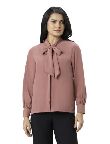 Image of Symbol Premium Women's Polyester Bow Tie Top (Regular Fit | Solid | Desk-to-Dinner) (Available in Plus Sizes)