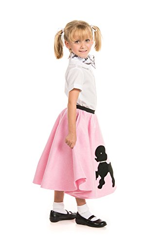 Disfraz Falda Poodle Rosada 1950s para Niñas Talla Única miniatura 2