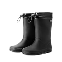 DREAM PAIRS Kids Rain Boots Boys Girls Lightweight Boots Waterproof Easy-on Outdoor Playing Rain Boot Unisex-Child,Size 12 Little Kid,All Black,SDRB2401K