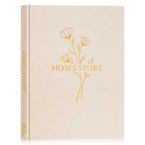 Lanpn Mama Cuentame la historia de tu vida, Diario guiado de la vida de Mamá Libro recuerdos Día de la Madre con 270+ preguntas Mom Sroty Book Journal Cumpleaños Navidad Regalo, Beige, Inglés