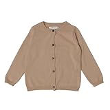 [hvreiop] カーディガン キッズ 女の子 長袖 綿 柔らかい ニット セーター 男の子 無地 シンプル アウター ボーイズ 丸首 前開き ボタン コート ガールズ 軽量 防寒 あったか 子供服 ベビー服 人気 カジュアル 春秋冬 通園 通学 普段着(カーキ,100)