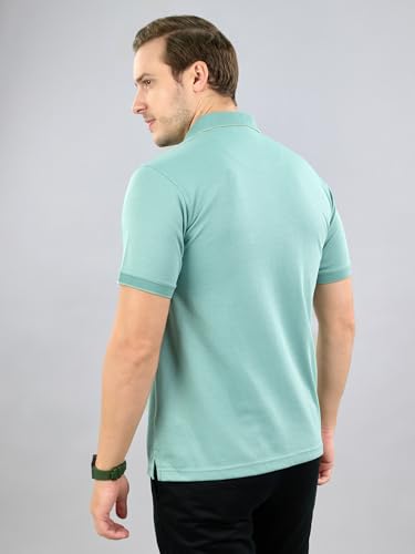 Image of Monte Carlo Mens Regular Fit Half Sleeve Solid Polo Neck T-Shirt (Pack of 1)