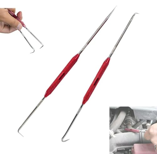 Stainless Steel Master Decoder, 2 in 1 Set Hook & Pick Set Hand Tool, 2 in 1 Maintenance Repair Tool Kits, Precision Pick and Hook Set Repair Tools, Small Object Duplication Repair Tool(1 Set)