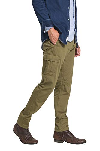 Wash Clothing Company Pantalón Cargo para Hombre - Verde Slim Pants Bolsillos Múltiples RADCLIFFEOLIVE-36W
