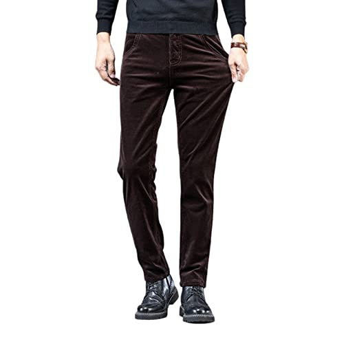 yoeasy Men Corduroy Slim Fit Pant Stretchy Casual Pant with Pocket