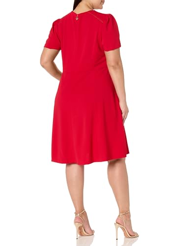 Image of Tommy Hilfiger Women's Belted Fit and Flare Midi Dress