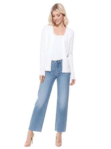 Image of YEMAK Women's Knit Cardigan Sweater - Long Sleeve V-Neck Basic Classic Casual Button Down Knitted Soft Lightweight Top