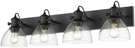 Golden Lighting Hines BLK 4 Light Bath Vanity, Black, 8.38x8.25x34.50