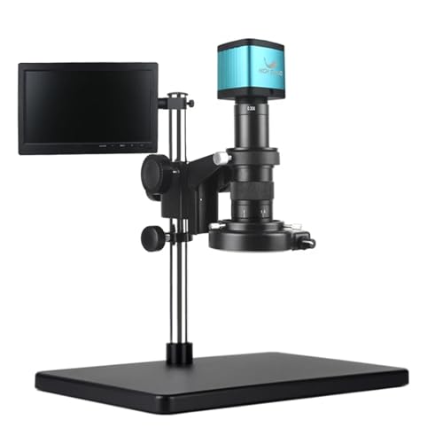 LIUZHENZHEN 48MP 4K HDMI USB Microscope Camera 120X-300X C-Mount Lens Industrial Electronic Digital Microscopio for Phone Repair Soldering(and 11.6 inch,180X)