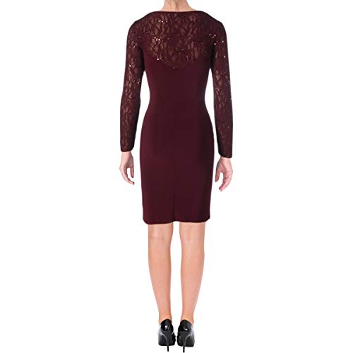 Lauren by Ralph Lauren Women's Lace-Trim Jersey Sheath Dress (2, Red)2