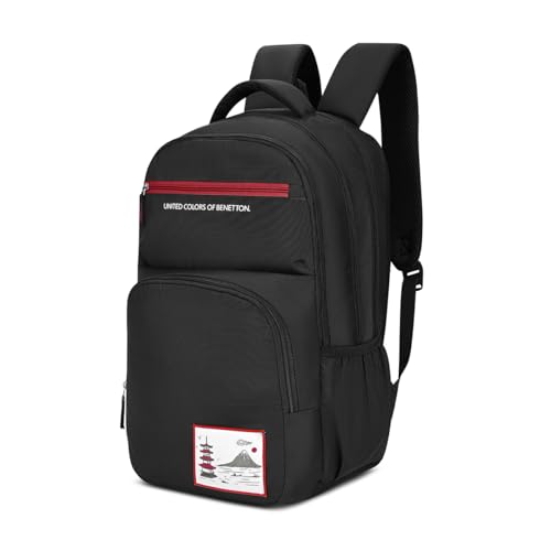 Image of United Colors of Benetton Unisex High-School Backpack BENTON | 3-Compartment Large Capacity Bag with Game Changer Graphics | Backpack for School Girls and Boys | 37L Capacity