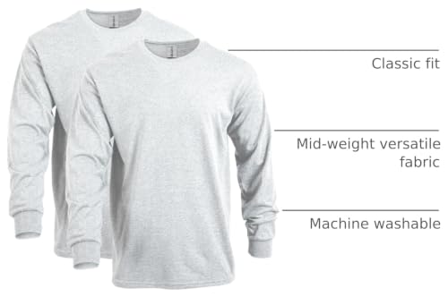 Image of Gildan Adult Heavy Cotton Long Sleeve T-Shirt, Style G5400, 2-Pack
