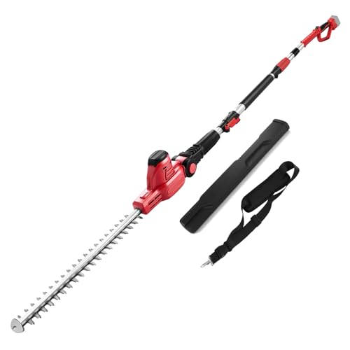 Cortasetos telescópico inalámbrico compatible con Milwaukee m18, poste telescópico de alcance máximo de 2,97 m, longitud de corte de 41 cm, cabezal giratorio de 11 posiciones con correa para el hombro