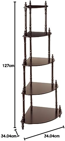 Overstock Frenchi Home Furnishing 5-Tier Corner Stand, Dark Cherry
