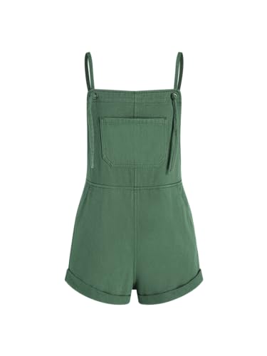 CIDER Overall Shorts For Women Jean Denim Rompers Adjustable Strap Loose Fit Overalls Summer Casual Outfits with Pockets