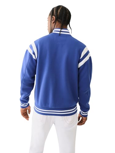 True Religion Men's True Uni. Varsity Jacket - Mazarine Blue | Classic Baseball Jacket4
