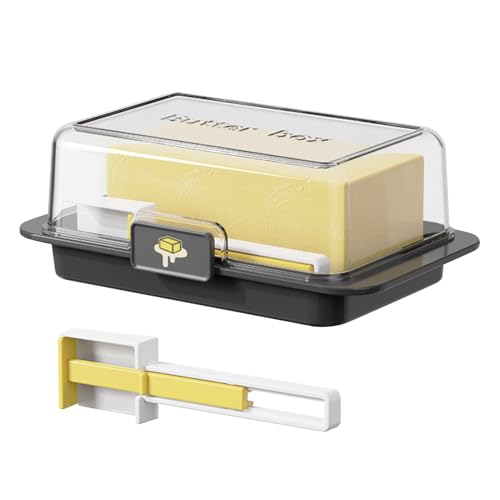 Burriero,Bancone Burriere | coperto ermeticamente - -formaggio infrangibile, vassoio di conservazione del burro facile da raccogliere con spalmatore per domestica