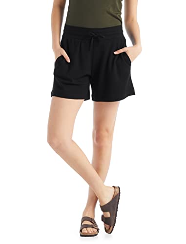 Icebreaker Merino Women's Standard Crush Lounge Shorts, Black, Small