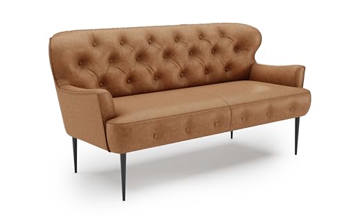 CAVADORE 2,5-Sitzer Küchensofa Amba, Trendige Sitzbank für Küche oder Esszimmer / 173 x 97 x 87 / Hochwertiges Mikrofaser: Rot-Braun CAVADORE 2,5-Sitzer Küchensofa Amba, Trendige Sitzbank für Küche oder Esszimmer / 173 x 97 x 87 / Hochwertiges Mikrofaser: Rot-Braun
