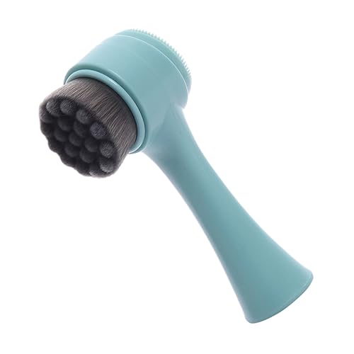 HAKIDZEL 1pc Double Sided Facial Brush Multifunctional Face Cleaning Brush for Blackhead and Pore Cleansing Comfortable Material Unique Design for Effortless Skin Care Random Color