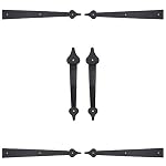 WINSOON Decorative Metal Garage Door Hardware Screw in Carriage House Accents Dummy Hinges Handles Black Steel Barn Gate Garage Decor - Image 7