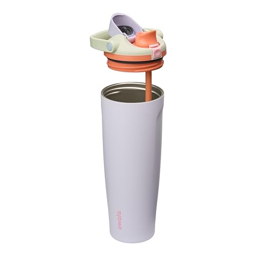 Image of Owala FreeSip Sway Insulated Stainless Steel Water Bottle with Two-Way Spout, Built-In Straw and Bucket Handle, Made for Travel, School, and Sports, 40oz, BPA Free, Leak Proof, Beach House