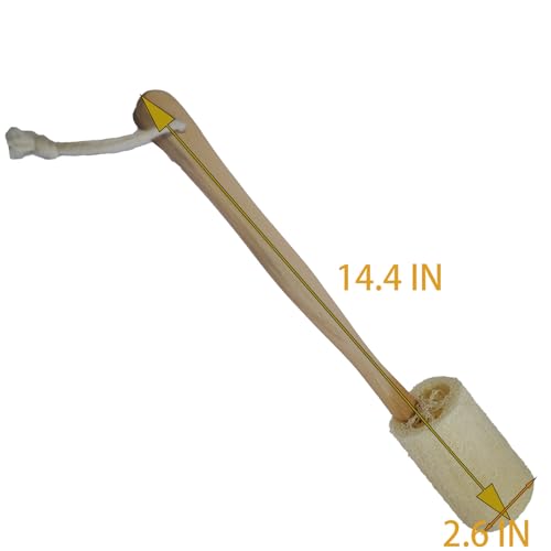 Back Loofah Scrub Loofah Sponge Long Handle Loofah Shower Bath Brush On a Stick Body Scrub Brush Scrubber Loofah Exfoliating Body Eco-Friendly Sponge