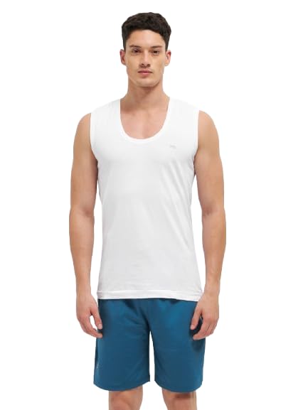 otto essentials Men's White Bravo Cotton Vests-picture-11
