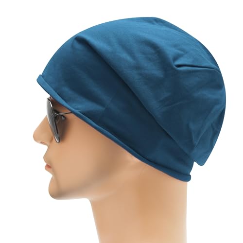 Image of ZLYC Cotton Thin Slouchy Beanie Hat for Men Women Fashion Soft Stretch Knit Skull Cap