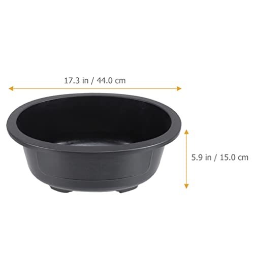 Doitool Plant Pots 2Pcs Bonsai Training Pot Oval, 17 Inch Plastic Bonsai Pot With Drainage Tray, Large Oval Bonsai Planter Pot For Desktop Decoration Nursery, Garden, Balcony Hanging Planter #TOP2