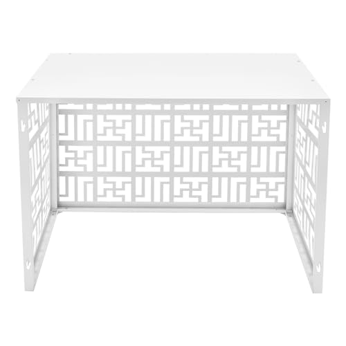 Air Conditioner Fence,Metal Composter Bin Privacy Screens Fence Panels Trellis Design 4 Panels for A/C Conditioning & Trash Can Enclosure Pool Equipment Enclosure Panels (White, 43.31*21.65*31.5in)