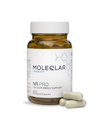 MoleQlar NR PRO Kapseln - Nahrungsergänzungsmittel mit 500 mg NR pro Kapsel und Vitamin B9 und B12-30 Stück - Unterstützt Energiestoffwechsel