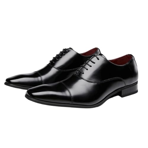 Men's Lace Up Dress Shoes British Style Simple Classic Business Casual All Season Genuine Leather Footwear2