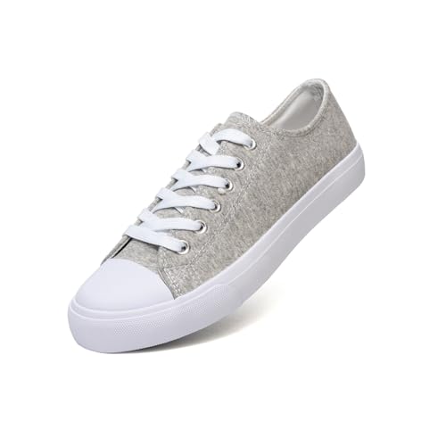 Image of Canvas Shoes for Women, Women's Fashion Sneakers | Casual Low Top, Lace Up, Rubber Sole, Canvas Upper, Cushioned Insole