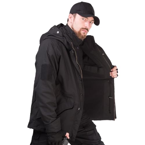 HAN·WILD Men's Military Jacket Tactical Winter Coats Fleece Hooded Outdoor Warm Hiking Soft Shell3