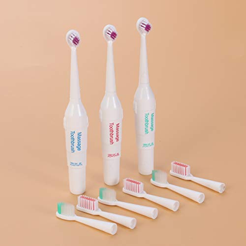 Image of UKCOCO Electric Toothbrush for Dogs and Cats Portable Pet Oral Care Tool with 3 Cleaning Brushes and 6 Replaceable Heads Lightweight Travel Design Gentle for Teeth and Gums