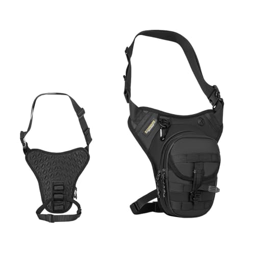 MRSXXNTY レッグバッグ 釣り バイク用品 ホルスターバッグ バイク ウエストバッグ 防水 3層収納 ライディング、登山、アウトドアに最適 黒 (三层収納-黒)