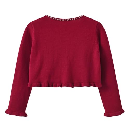 Girls' Knit Cardigan Hand-Beaded Shawl Sweater Long Sleeve Button Cardigans Tops Spring Fall Open Front Cover-Up Outerwear2