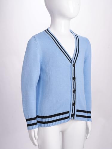 JanJean Kids Boys Girls Long Sleeve Cardigan Sweaters Shrug Bolero Unisex Cotton V-Neck Knit Coat for School Uniform4