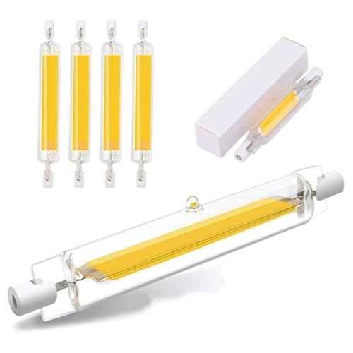 Lampadina R7S 118mm LED Dimmerabile 30W, Lampadina Lineare 30W R7S Equivalente a Lampada Alogena 300W, Bianco Caldo 3000K, 3000LM, 360 Gradi Proiettore, Lampada Parete,Natural white 4pcs,118mm 30W