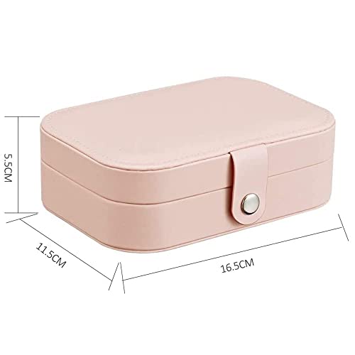 YouBella Jewellery Organiser PU Leather Zipper Portable Storage Box Case with Dividers Container for Rings, Earrings, Necklace Home Organizer, Pink (Style 2)