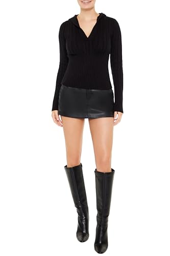 Forever 21 Women's Hooded Cable Knit Sweater2