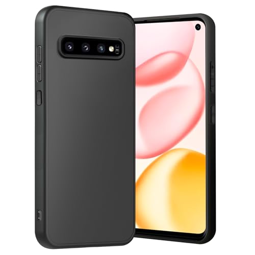 Handyhülle für Samsung Galaxy S10 Hülle mit Kameraschutz Stoßfest Kratzfest Extrem Haltbarkeit Fallschutz Schutzhülle Anti-Fingerabdruck Unterstützt kabelloses Laden für Galaxy S10 Case Schwarz