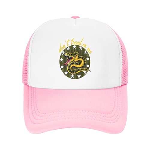 Dont Tread on Me Trucker Hat FDT Resist Baseball Cap Mesh Back Adjustable Hats for Kids - Pink